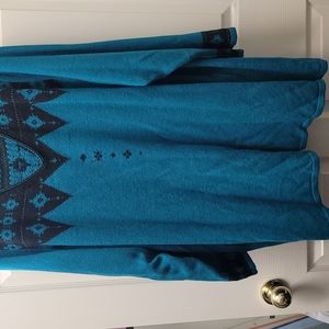Turquoise and Black Sweater